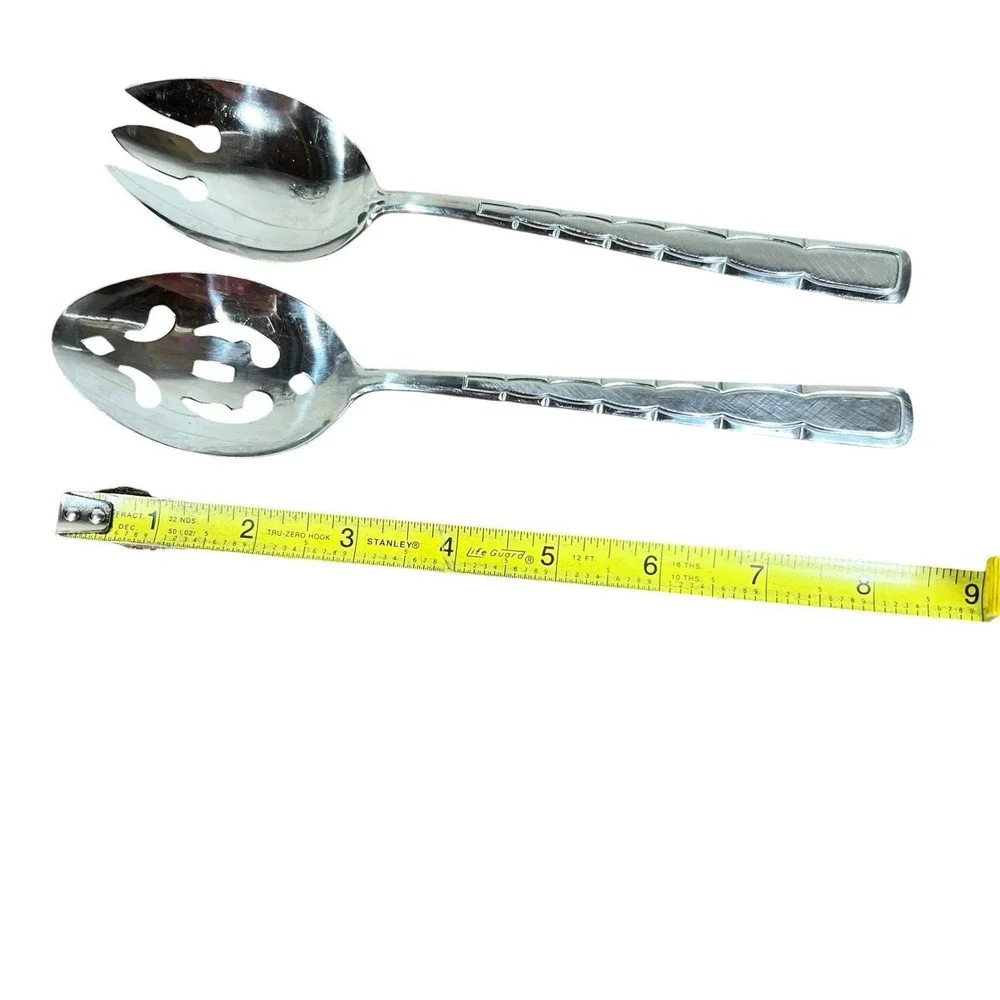 Rogers Spoon Fork‎ Stainless Swagger Pattern • 2pc Salad Serving Set